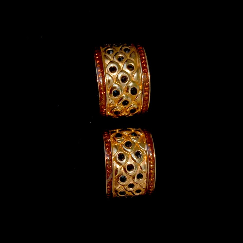 Vintage St John clip earrings. Gold tone with crystals.
